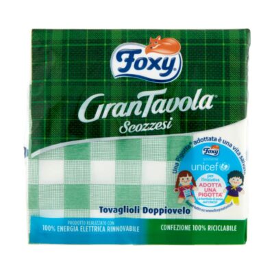 Foxy Tovaglioli Scozzesi Gran Tavola Doppiovelo - 43 pz