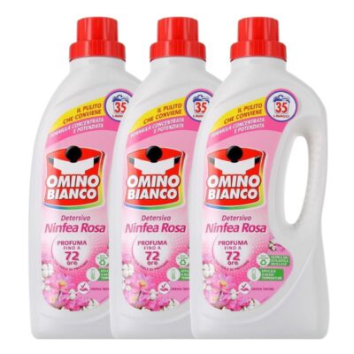 Omino Bianco Detersivo Liquido Ninfea Rosa 35 Lavaggi - 3 x 1,4 L