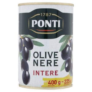 Olive Nere Intere Ponti in Salamoia 400 gr. - sgocciolato 225 gr.