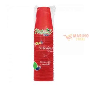 Bibo 50 Bicchieri Bioplastica Rossi 200 cc