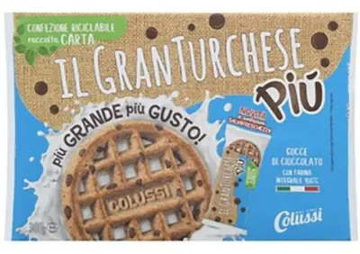 Colussi Biscotti Gran Turchese Integrali con Gocce di Cioccolato 340 g