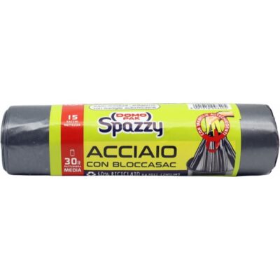 Domopak Spazzy Acciaio con Manici 52 x 60 x 15