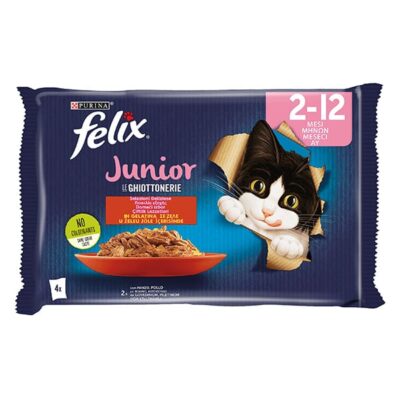 Felix Le Ghiottonerie Junior Manzo e Pollo 4 x 85 g