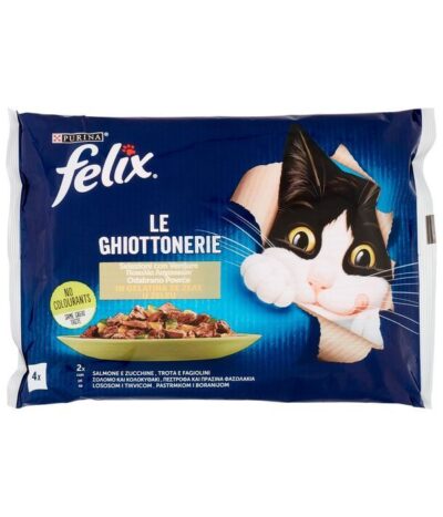 Felix Le Ghiottonerie Salmone e Zucchine Multipack 4 x 85 g