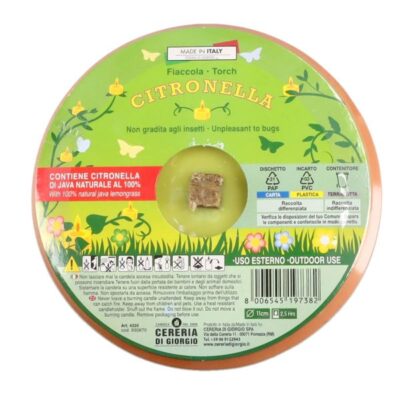 Fiaccola Coccio 11 cm Citronella 1 pz