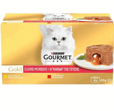 Gourmet Gold Cuore Morbido Manzo e Pollo 4 x 85 g
