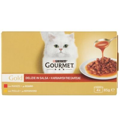 Gourmet Gold Delizie in Salsa Pollo e Manzo 4 x 85 g