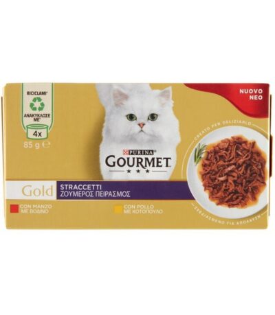 Gourmet Gold Straccetti Manzo/Pollo 4 x 85 g