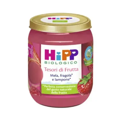 Hipp Omogeneizzato Bio Mela Fragola Lampone 160 g