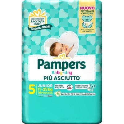 Pampers Baby Dry Junior 16 Pezzi Taglia 5