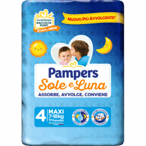 Pampers Pannolini Sole e Luna Maxi 17 Pezzi 7/18 kg N. 4