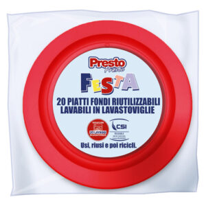 Presto Piatti Riutilizzabili Fondi Rossi x 20