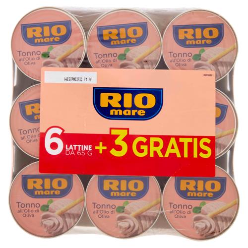 Riomare Tonno in Olio di Oliva 6+3 x 65 g