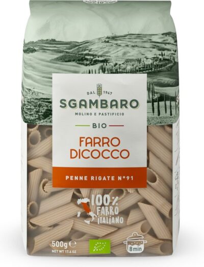 Sgambaro Farro Dicocco Biologico Penne Rigate 500 g