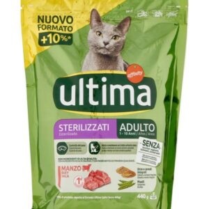 Ultima Cibo per Gatto Crocchette Sterilizzate Manzo 440 g