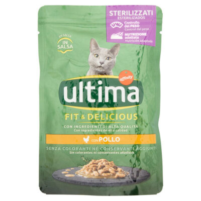 Ultima Cibo per Gatto Sterilizzato Fit & Delicious Pollo 85 g