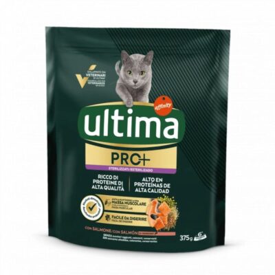 Ultima Cibo per Gatto Sterilizzato Pro+ Crocchette Salmone 375 g
