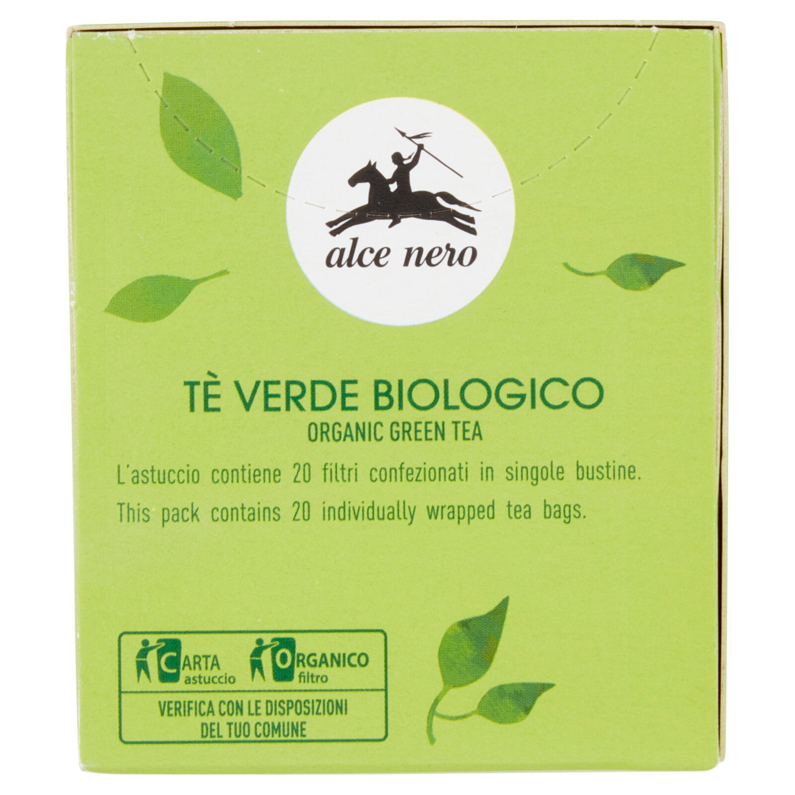 239-alce-nero-te-verde-biologico-20-filtri Alce Nero Tè Verde Biologico 20 Filtri - immagine 1