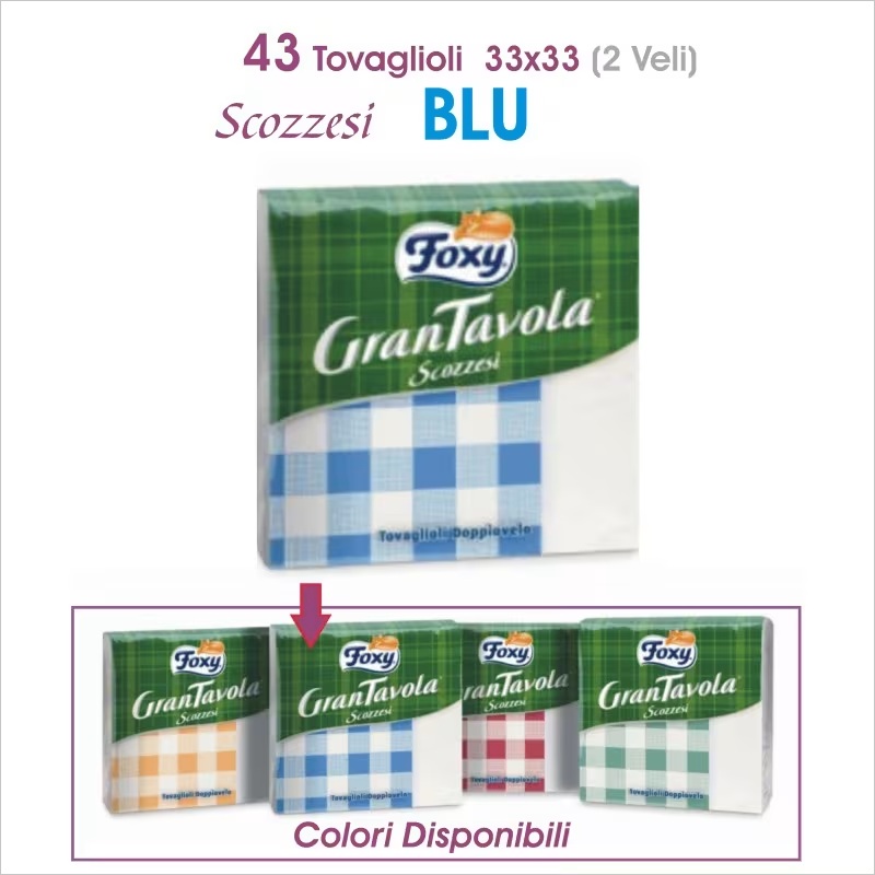 3471-foxy-43-tovaglioli-scozzese-2-veli-33x33-cm Foxy 43 Tovaglioli Scozzese 2 Veli 33x33 cm - immagine 1