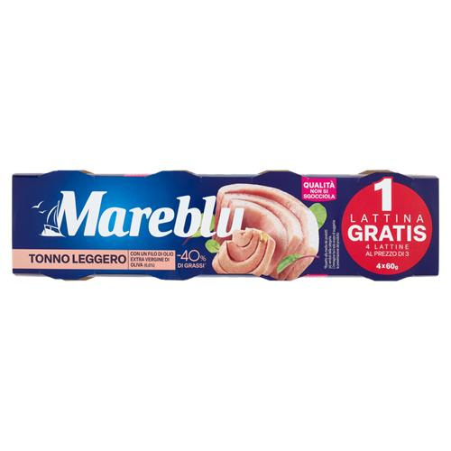 4796-mareblu-tonno-in-olio-leggero-3-1-x-60-g Mareblu Tonno in Olio Leggero 3+1 x 60 g - immagine 1