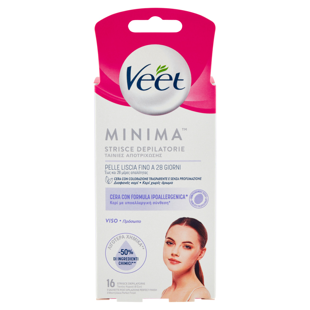 7439-veet-strisce-depilatorie-viso-pure-x-16 Veet Strisce Depilatorie Viso Pure x 16 - immagine 1