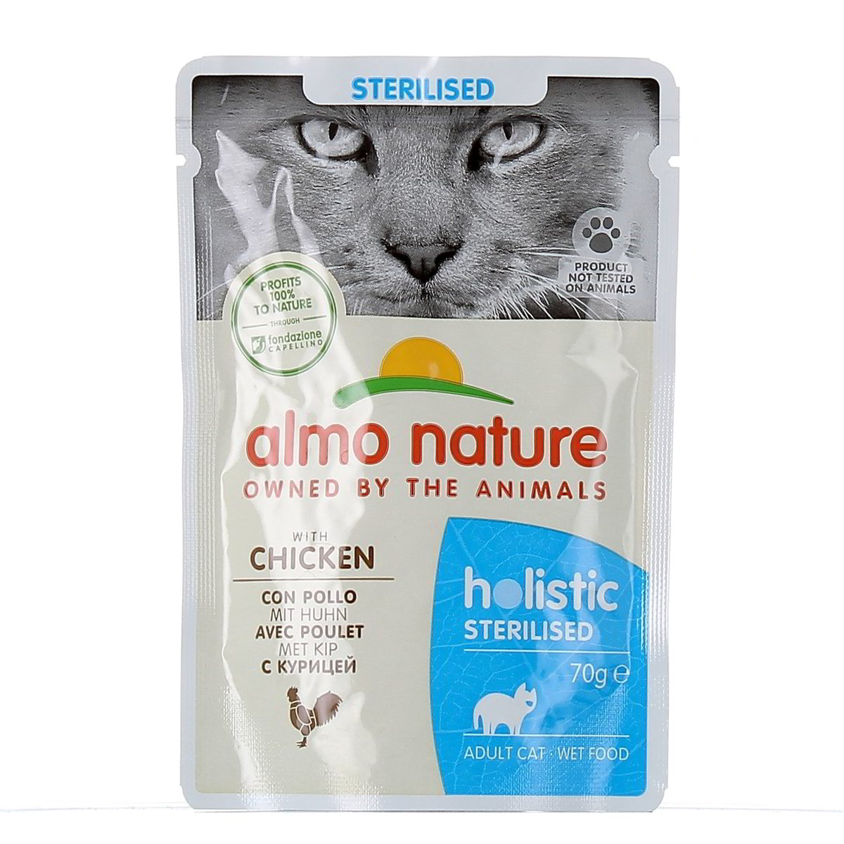 Almo-Nature-Gatto-Sterilised-Merluzzo-Pollo-6-x-70-g Almo Nature Gatto Sterilised Merluzzo Pollo 6 x 70 g - immagine 1
