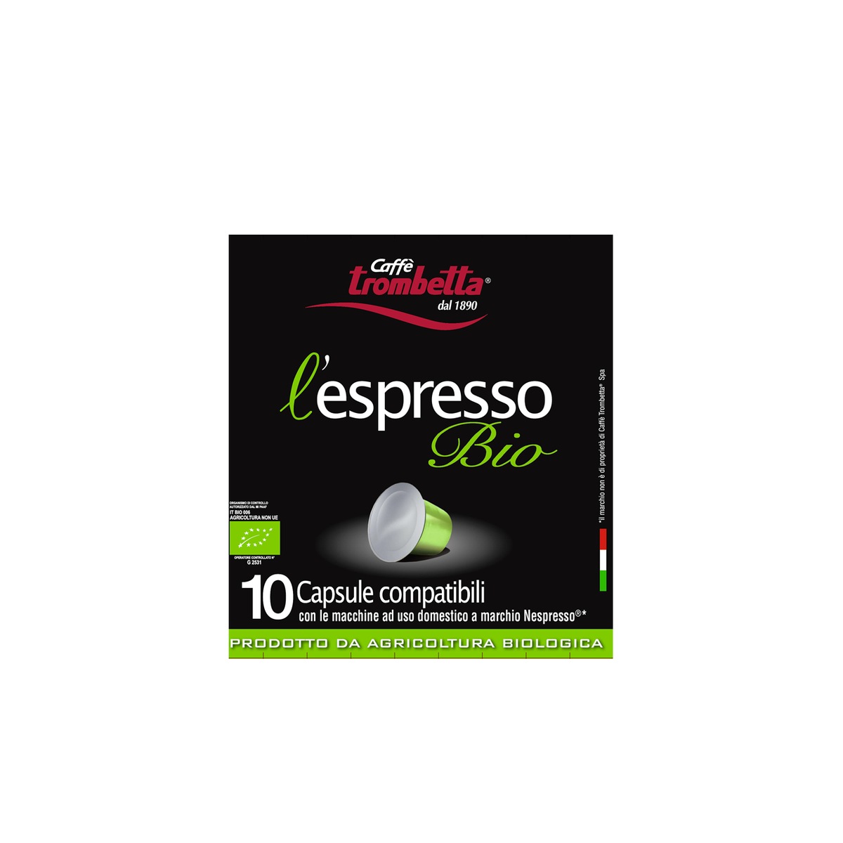 Caffe-Trombetta-Capsule-lEspresso-Compatibili-Nespresso-Bio-8x10-1 Caffè Trombetta Capsule l'Espresso Compatibili Nespresso | Bio - 8x10 - immagine 1