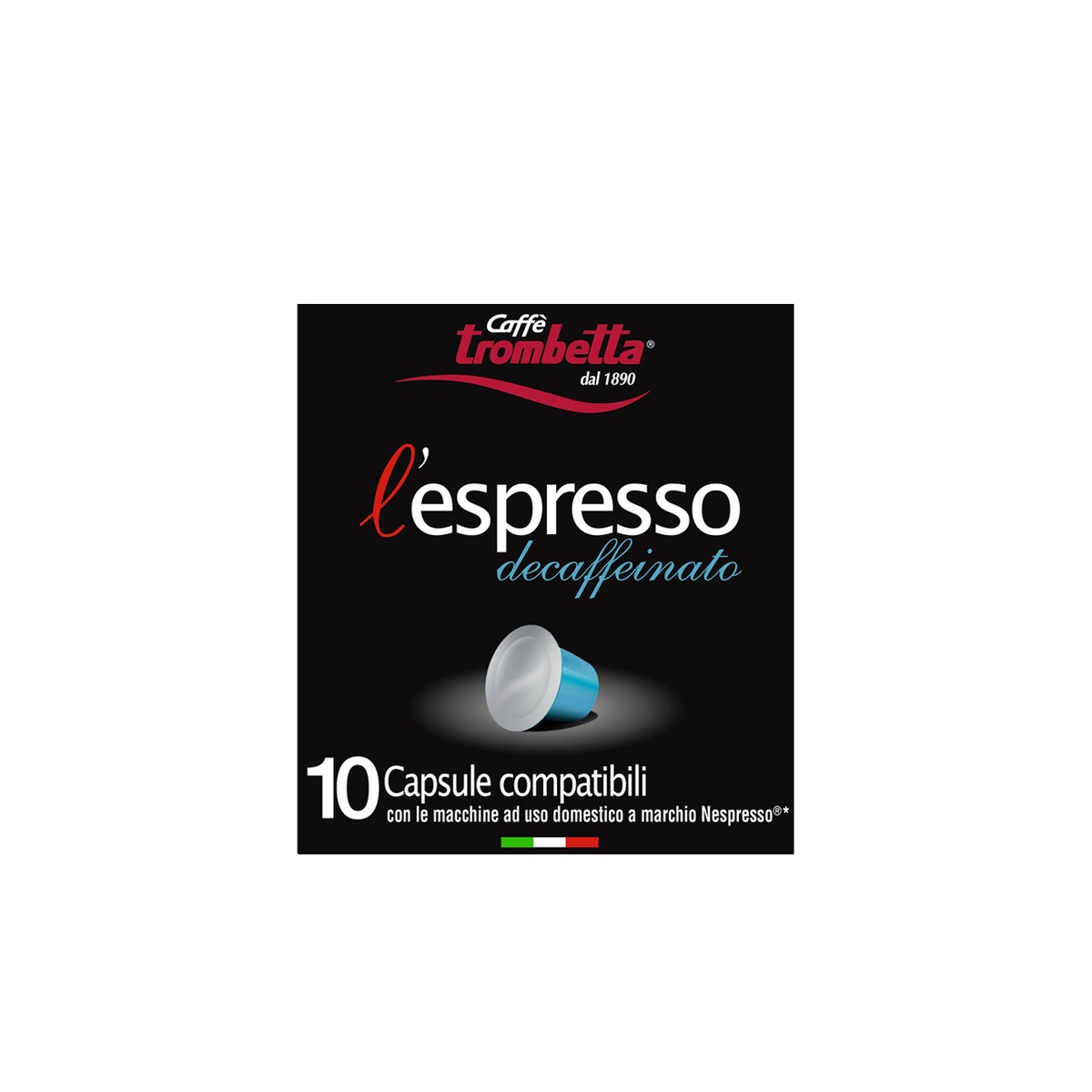 Caffe-Trombetta-Capsule-lEspresso-Compatibili-Nespresso-Decaffeinato-8x10-1 Caffè Trombetta Capsule l'Espresso Compatibili Nespresso | Decaffeinato - 8x10 - immagine 1