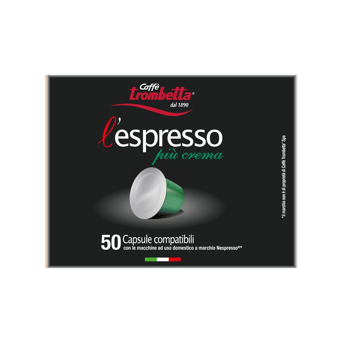 Caffe-Trombetta-Capsule-lEspresso-Compatibili-Nespresso-Piu-crema-3x50-1 Caffè Trombetta Capsule l'Espresso Compatibili Nespresso | Piu-crema - 3x50 - immagine 1