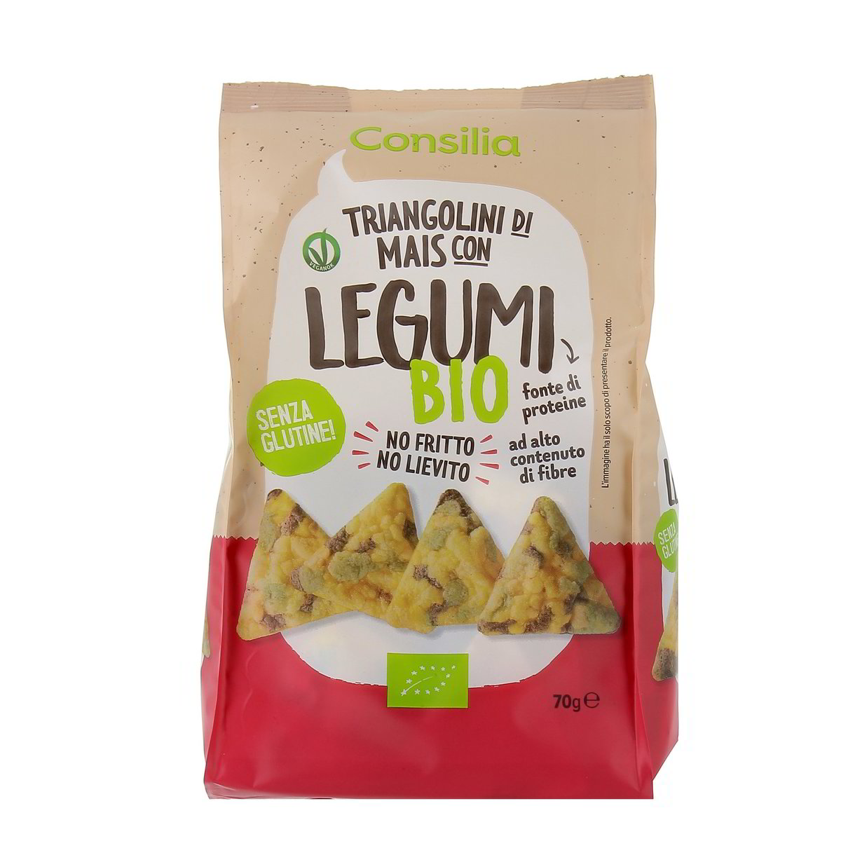 Consilia-Bio-Triangolini-di-Mais-e-Legumi-70-g Consilia Bio Triangolini di Mais e Legumi 70 g - immagine 1