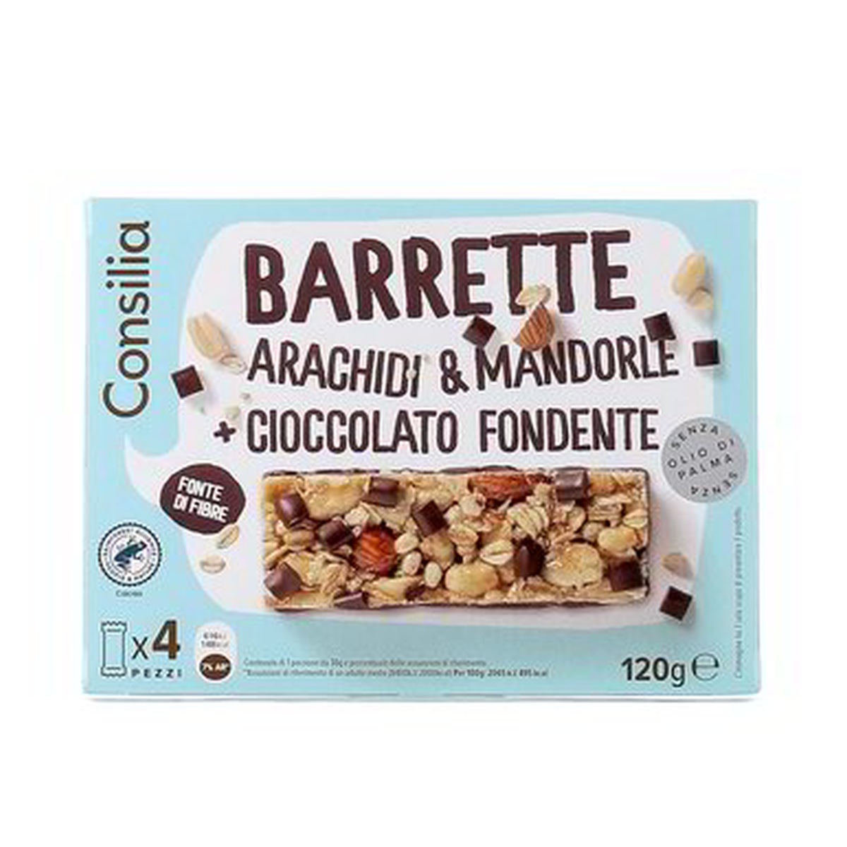 Consilia-Bns.-Barretta-Arachidi-Cioccolato-Fondente-120-g Consilia Bns. Barretta Arachidi/Cioccolato Fondente 120 g - immagine 1