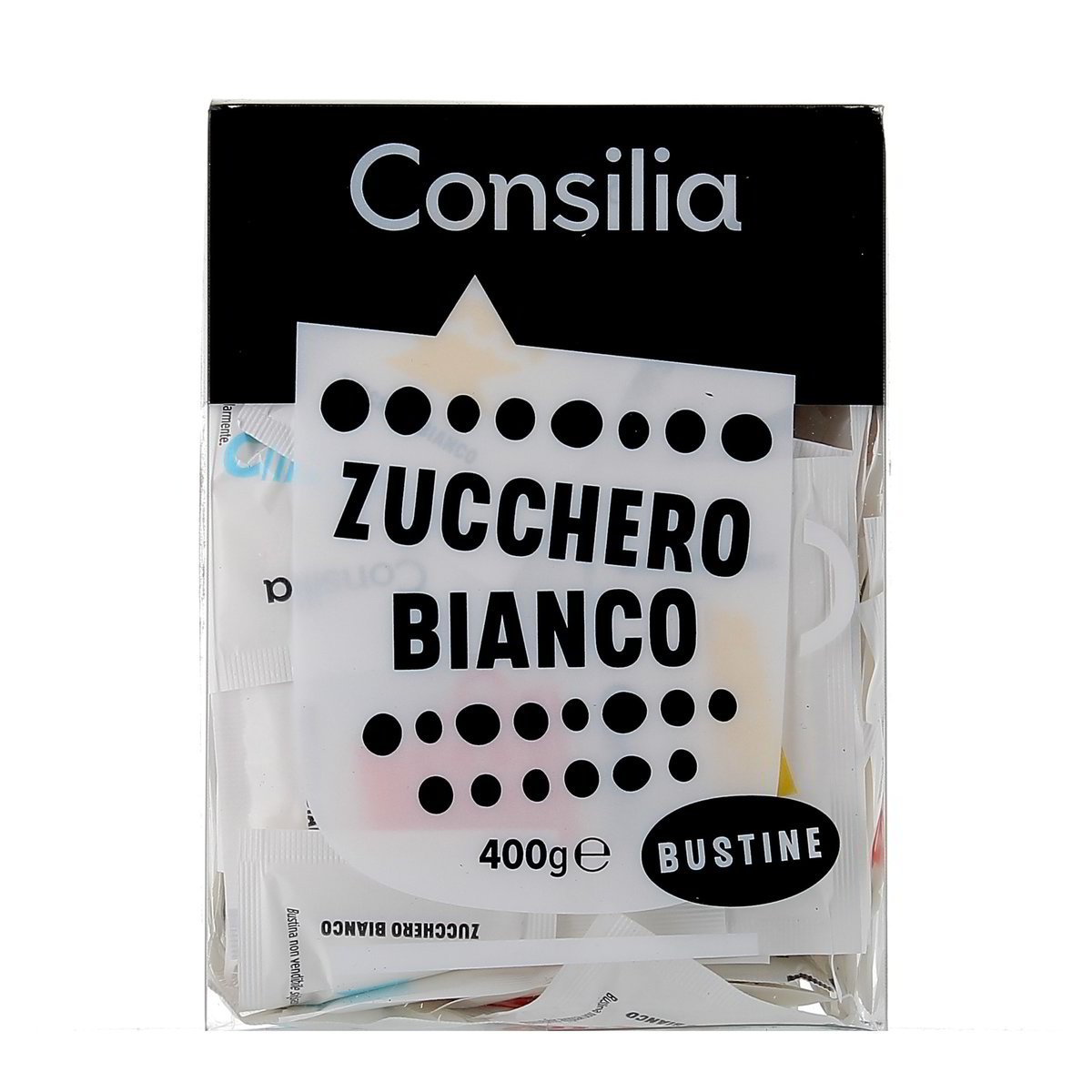 Consilia-Bustine-Zucchero-Bianco-Sottile-400-g Consilia Bustine Zucchero Bianco Sottile 400 g - immagine 1