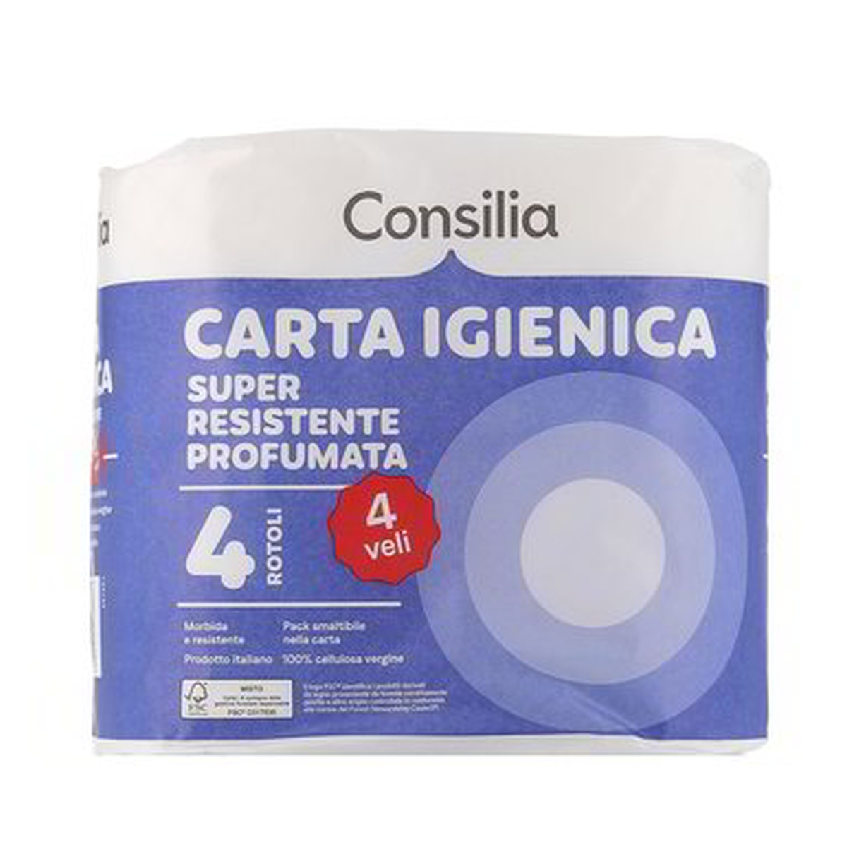 Consilia-Carta-Igienica-Super-Resistente-4-Veli-x-4 Consilia Carta Igienica Super Resistente 4 Veli x 4 - immagine 1