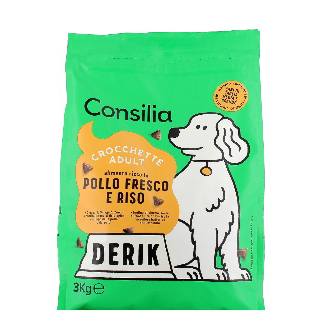 Consilia-Crocchette-Cane-Adult-Pollo-Riso-3-kg Consilia Crocchette Cane Adult Pollo/Riso 3 kg - immagine 1