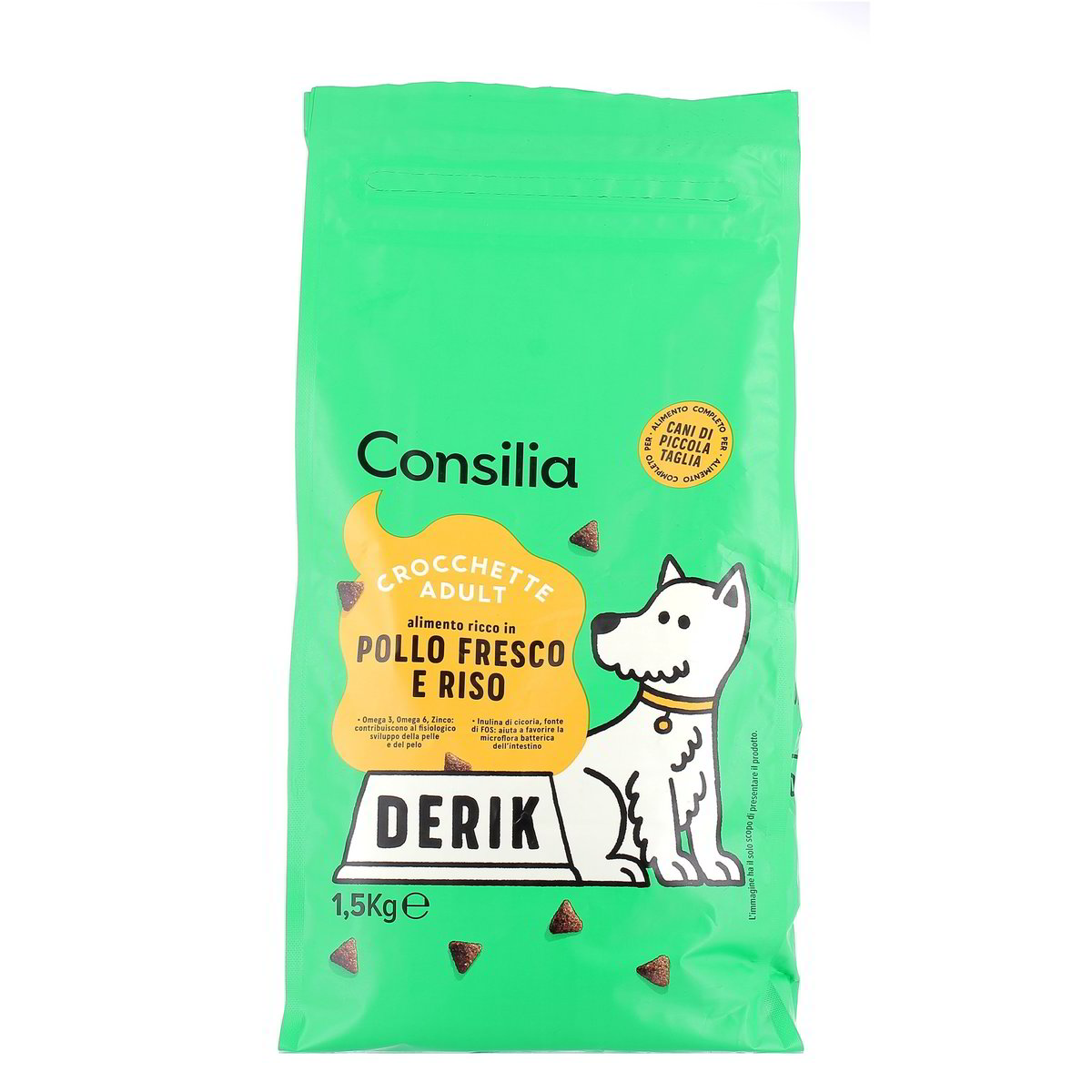 Consilia-Crocchette-Cane-Mini-Pollo-Riso-15-kg Consilia Crocchette Cane Mini Pollo/Riso 1,5 kg - immagine 1