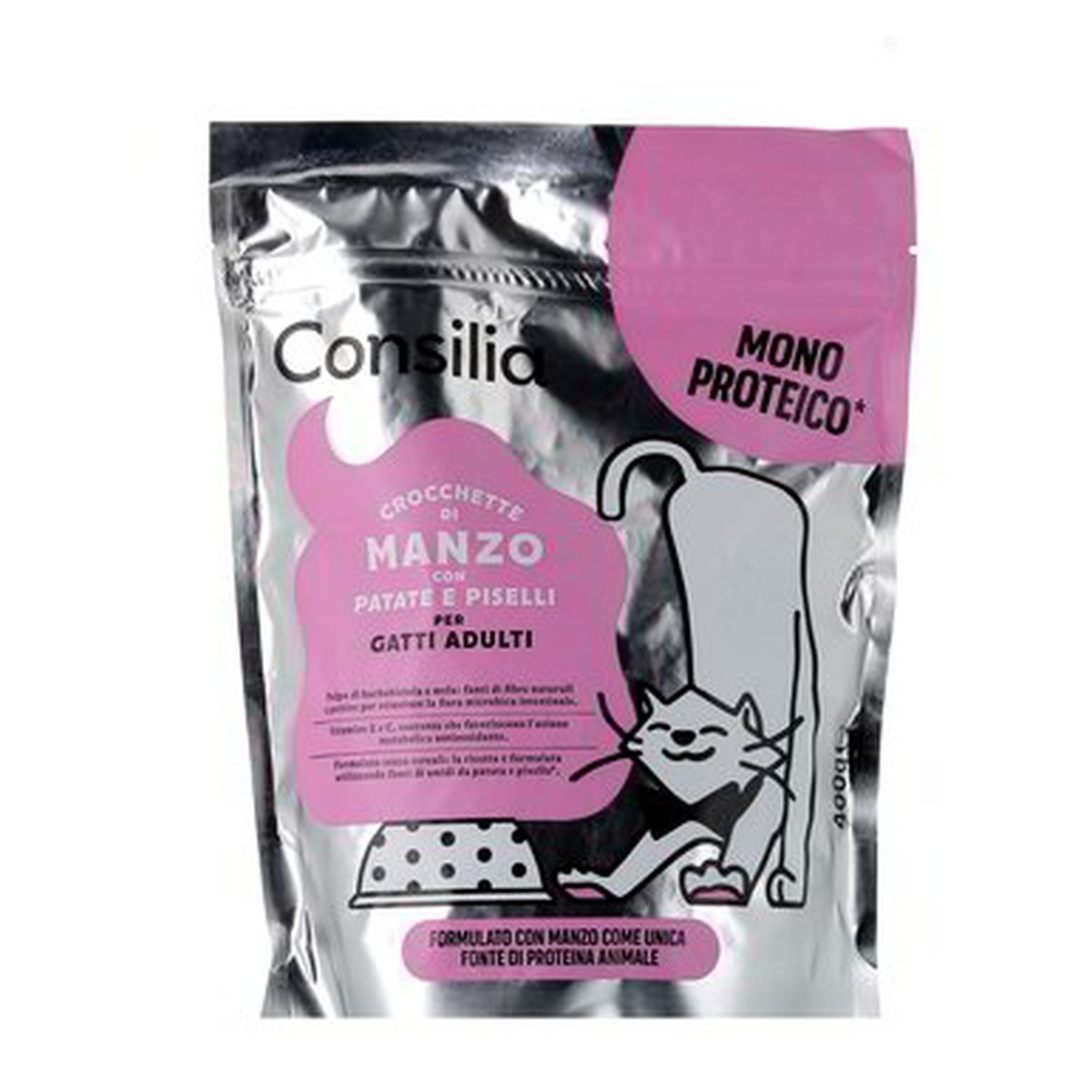 Consilia-Crocchette-Gatto-Monoproteico-Manzo-400-g Consilia Crocchette Gatto Monoproteico Manzo 400 g - immagine 1