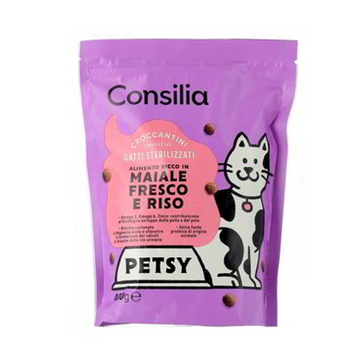 Consilia-Crocchette-Gatto-Sterilizzato-Maiale-Riso-400-g Consilia Crocchette Gatto Sterilizzato Maiale/Riso 400 g - immagine 1
