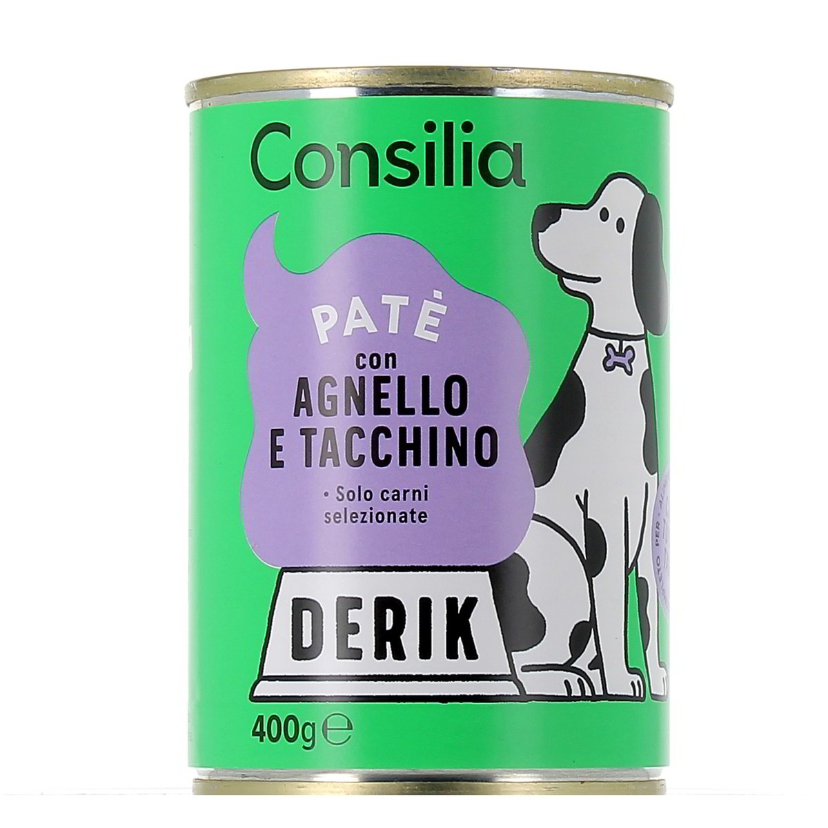 Consilia-Derik-Pate-Agnello-Tacchino-400-g Consilia Derik Paté Agnello/Tacchino 400 g - immagine 1