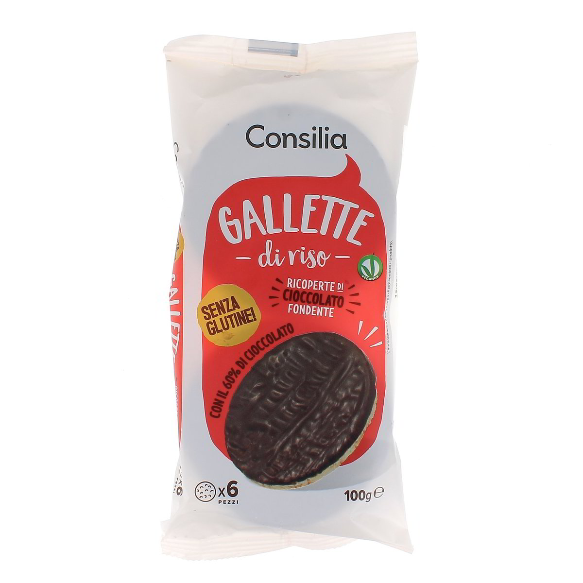 Consilia-Gallette-di-Riso-Ricoperte-di-Cioccolato-Fondente-100-g Consilia Gallette di Riso Ricoperte di Cioccolato Fondente 100 g - immagine 1