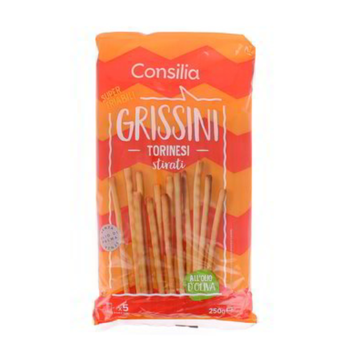 Consilia-Grissini-Torinesi-Oliva-250-g Consilia Grissini Torinesi Oliva 250 g - immagine 1