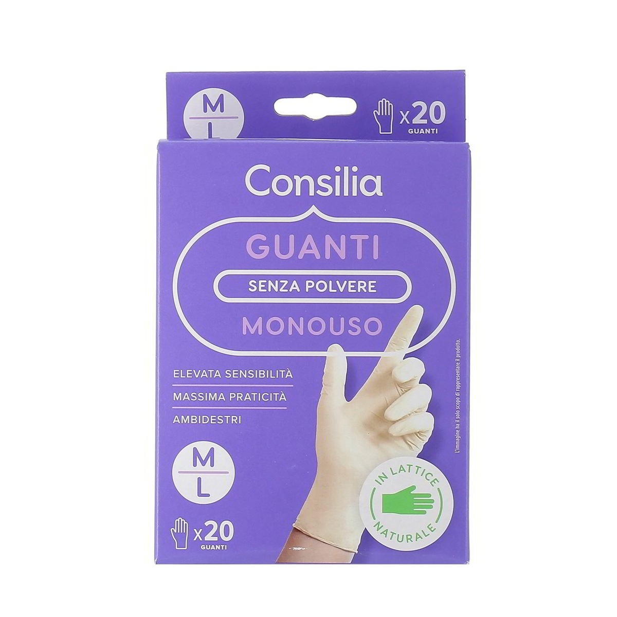 Consilia-Guanti-Monouso-Taglia-M-L-x-20 Consilia Guanti Monouso Taglia M/L x 20 - immagine 1