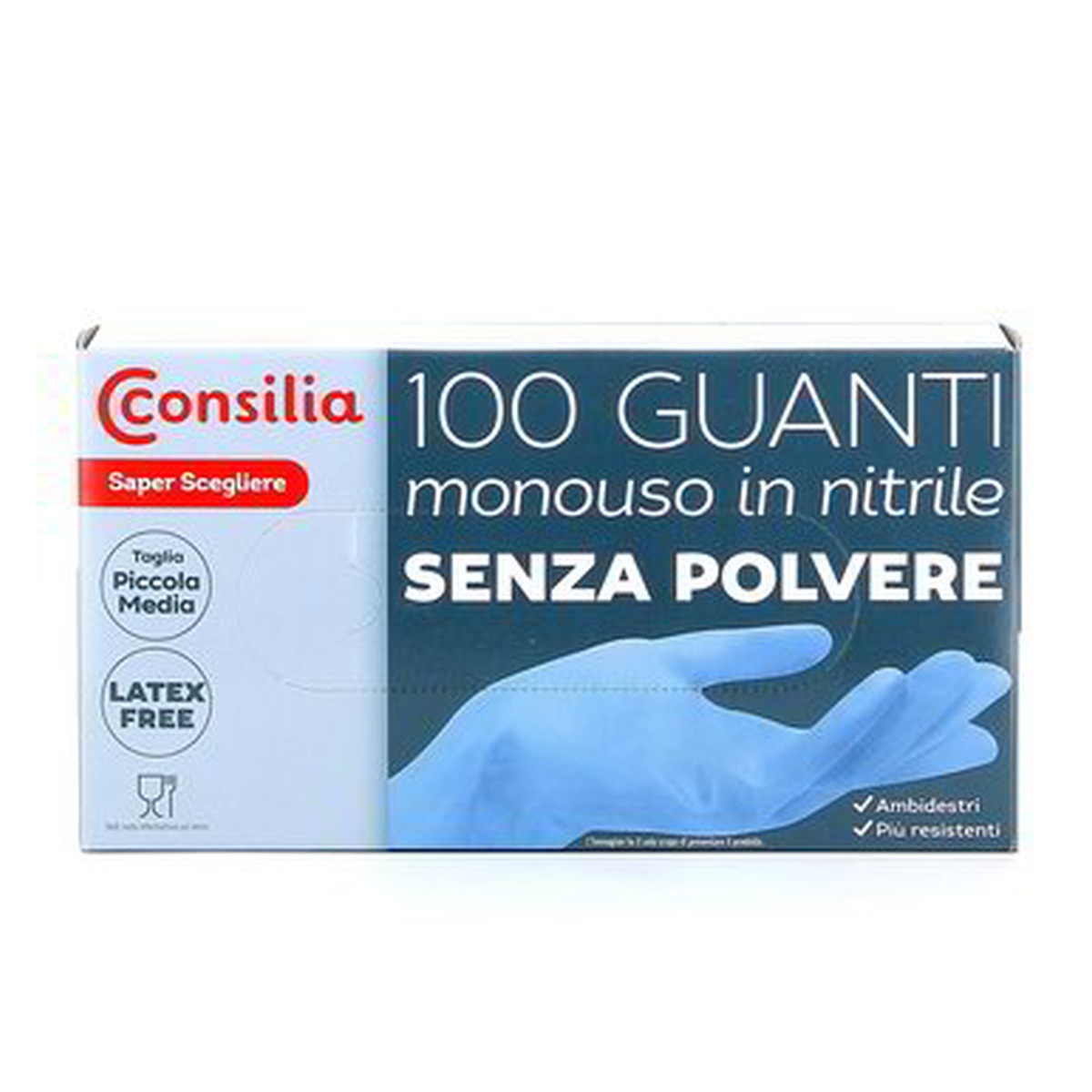 Consilia-Guanti-Monouso-in-Nitrile-S-M-x-100 Consilia Guanti Monouso in Nitrile S/M x 100 - immagine 1
