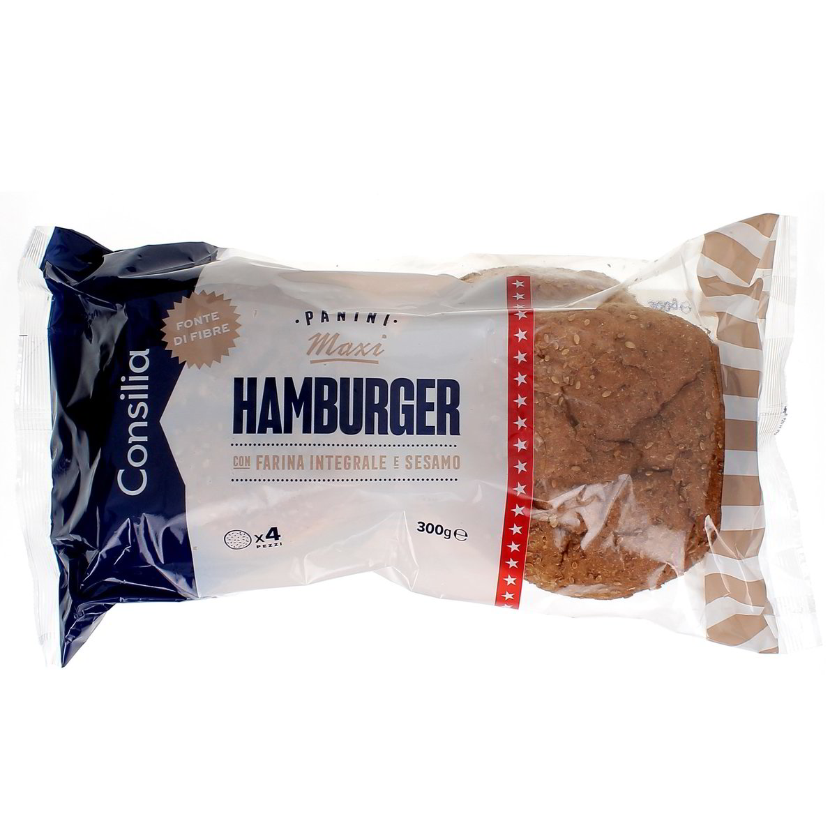 Consilia-Maxi-Hamburger-Integrale-x4-300-g Consilia Maxi Hamburger Integrale x4 300 g - immagine 1