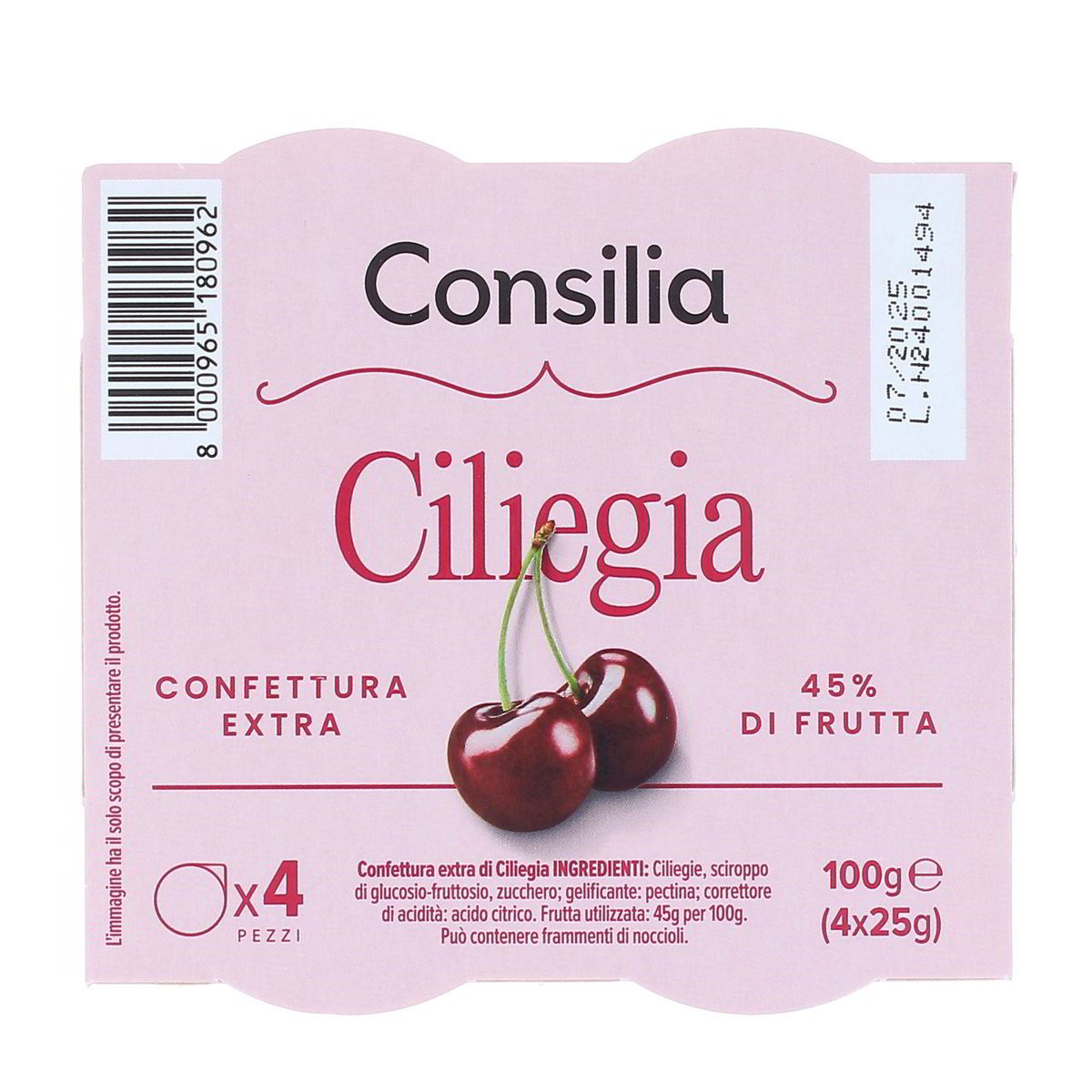 Consilia-Monoporzione-confettura-ciliegia-45-percento-100-g Consilia Monoporzione confettura ciliegia 45% 100 g - immagine 1
