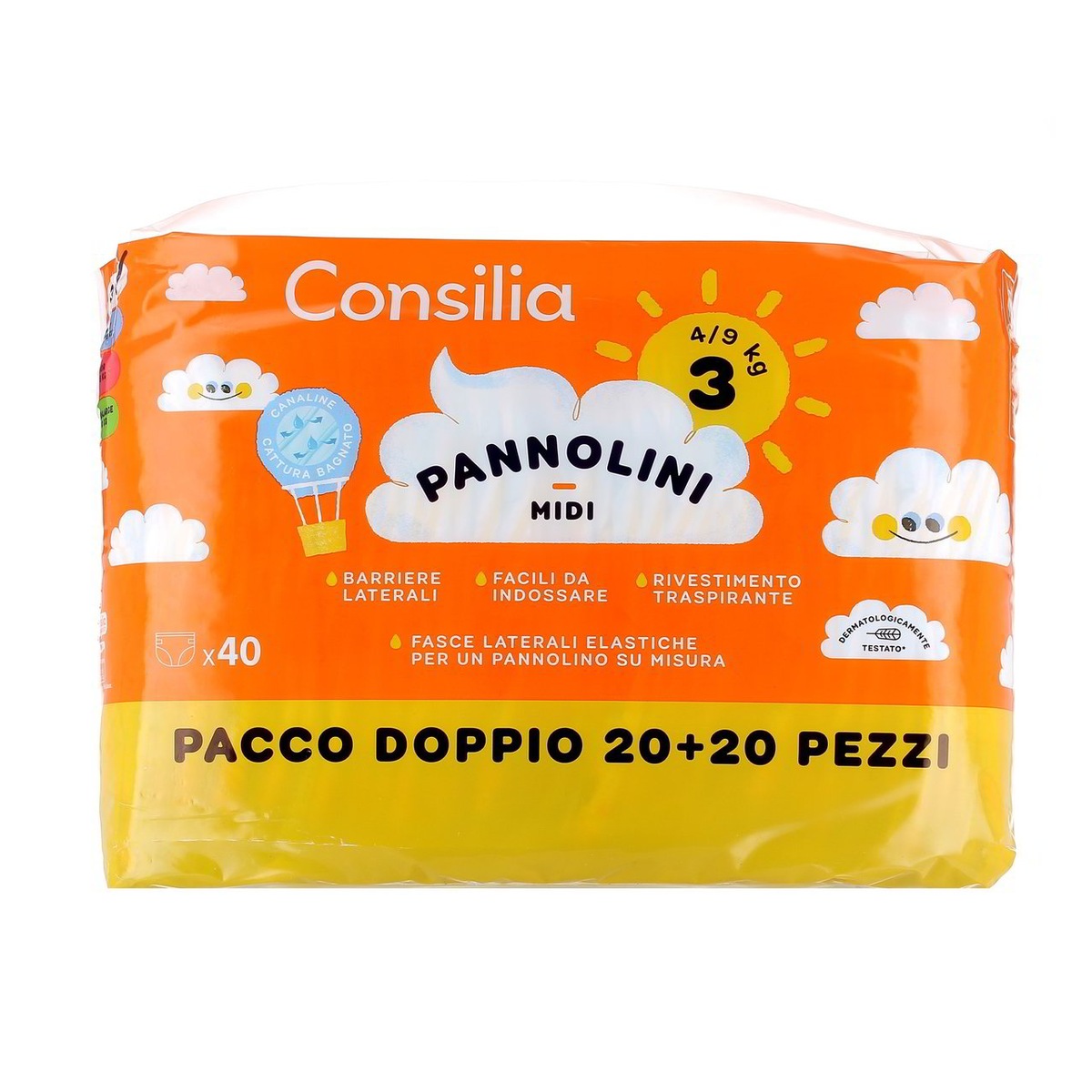 Consilia-Pannolini-Midi-x40-kg-4-9 Consilia Pannolini Midi x40 kg 4-9 - immagine 1