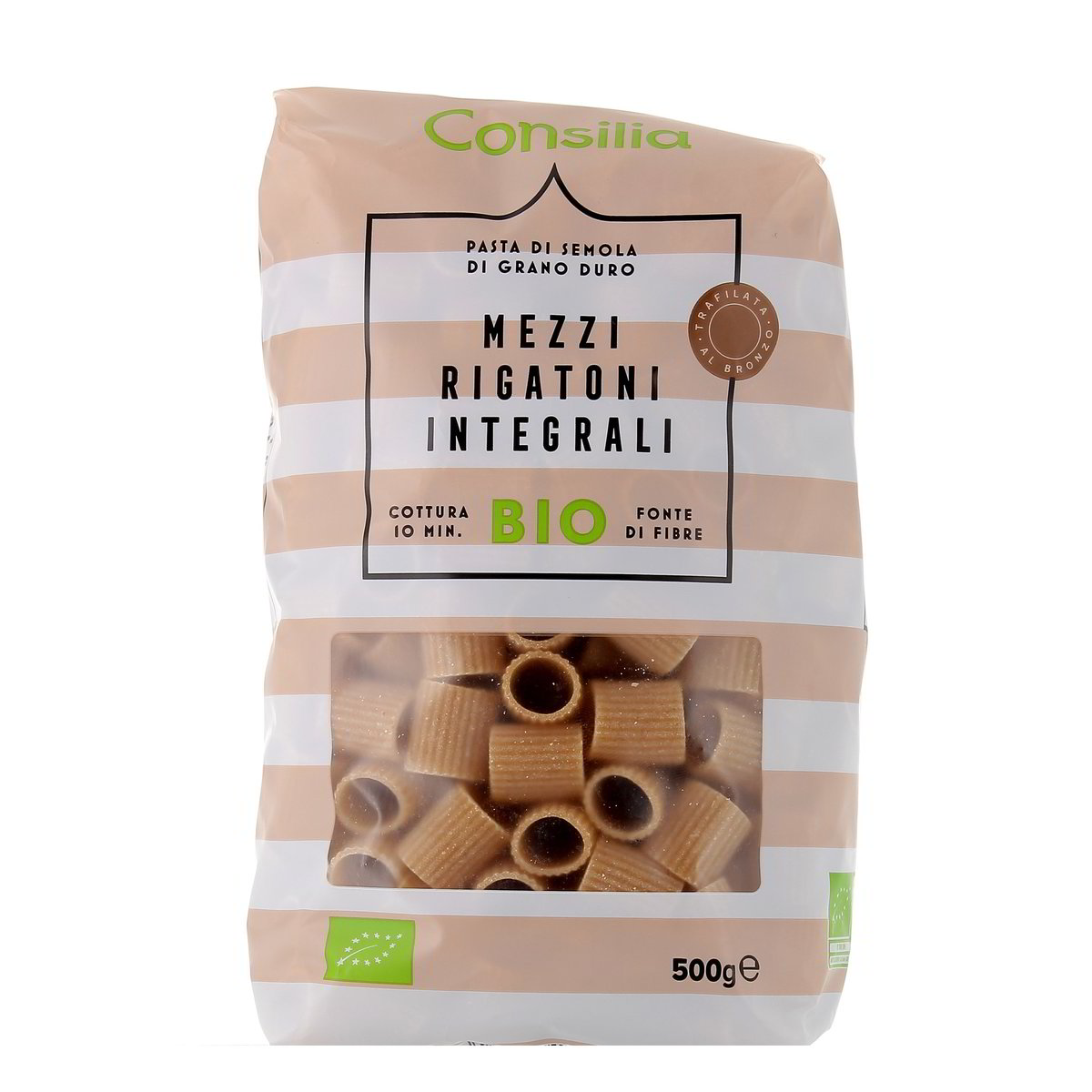 Consilia-Pasta-Integrale-Bio-Mezzi-Rigatoni-500-g Consilia Pasta Integrale Bio Mezzi Rigatoni 500 g - immagine 1