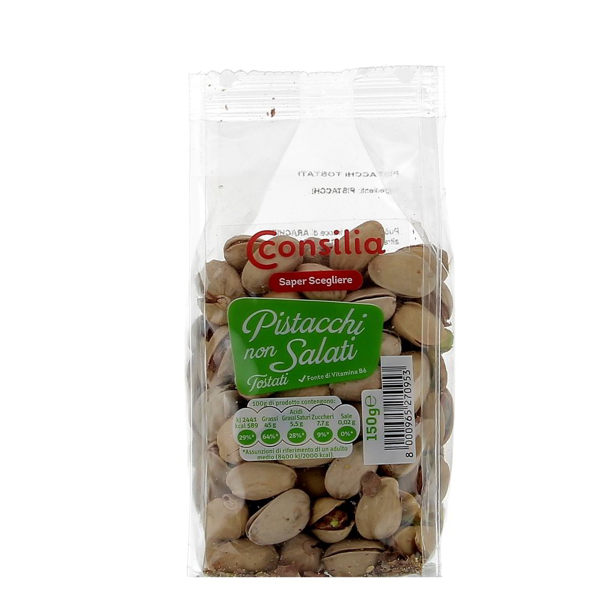 Consilia-Pistacchi-Tostati-Non-Salati-150-g Consilia Pistacchi Tostati Non Salati 150 g - immagine 1