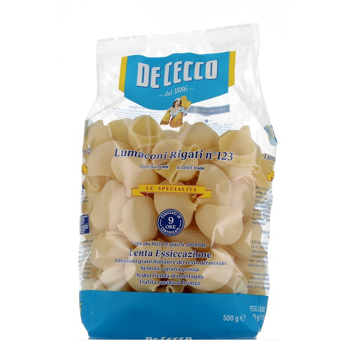 De-Cecco-Specialita-Lumaconi-Rigati-500-g De Cecco Specialità Lumaconi Rigati 500 g - immagine 1