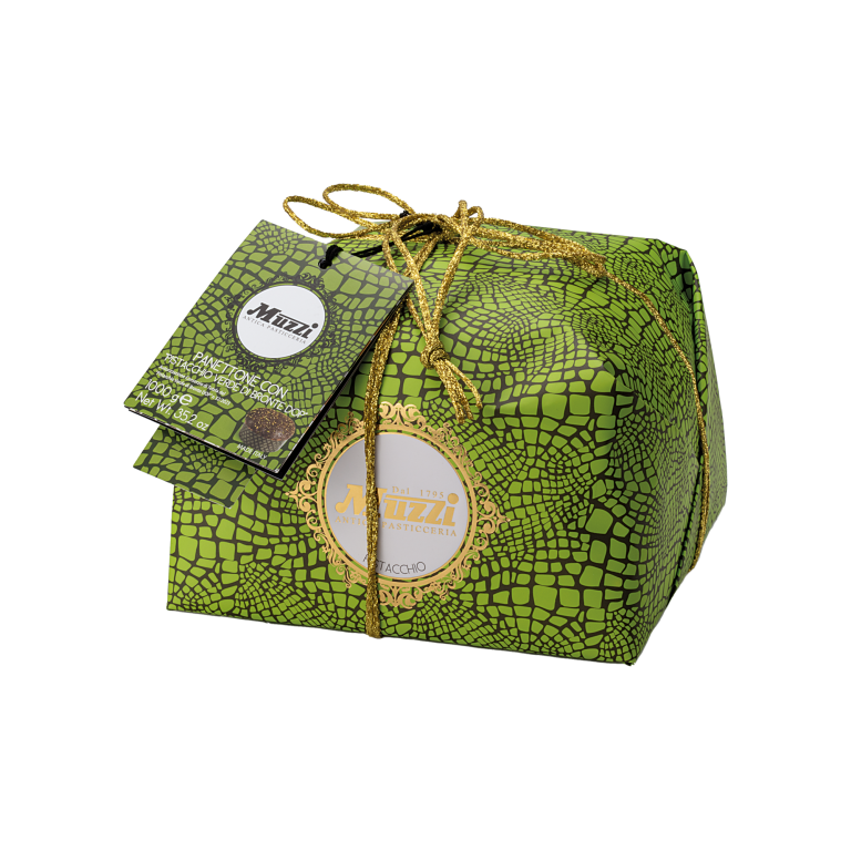 Muzzi Panettone Pistacchio Incarto Animalier - 1 kg