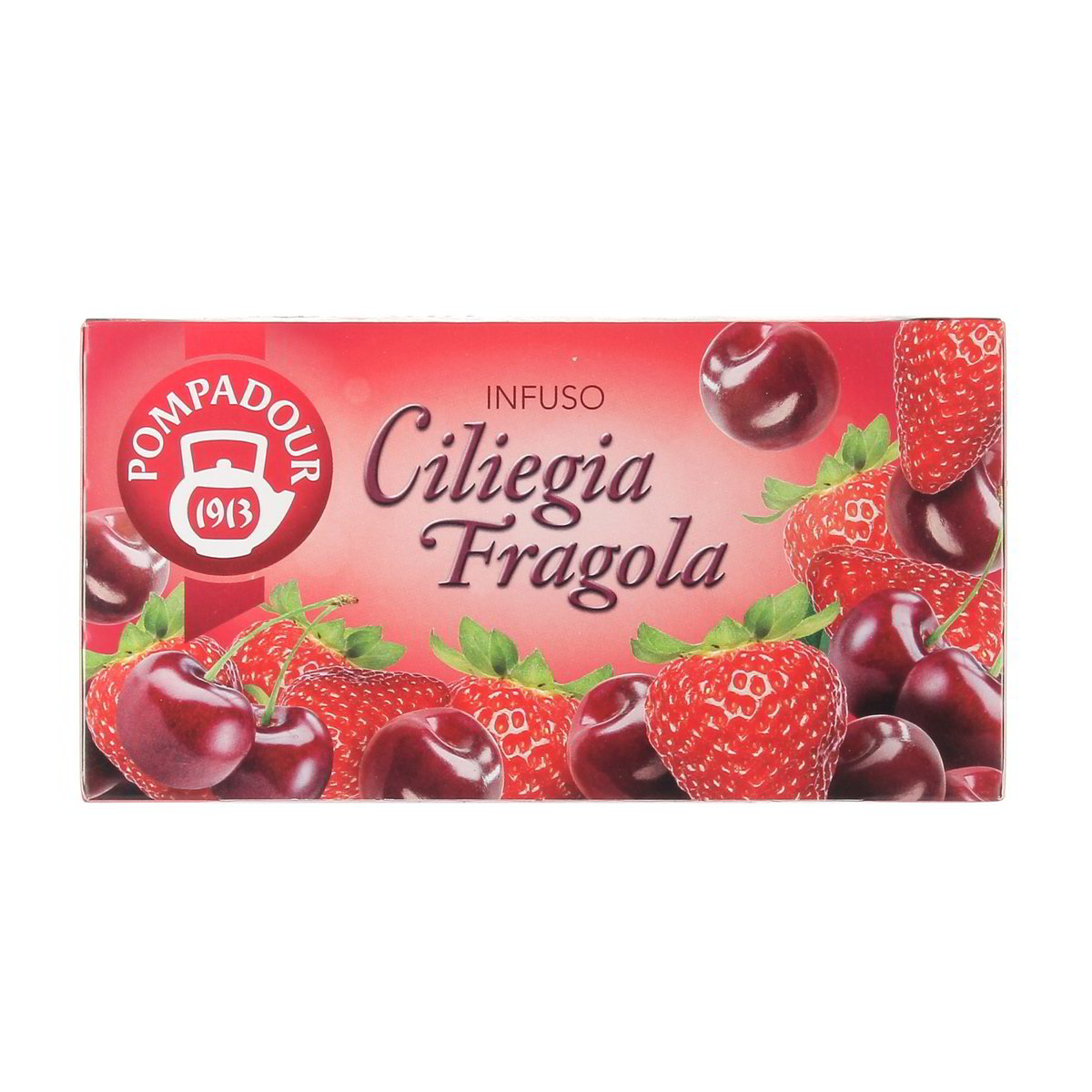 Pompadour-Infuso-Ciliegia-Fragola-20-Filtri-60-g-1 Pompadour Infuso Ciliegia Fragola 20 Filtri 60 g - immagine 1